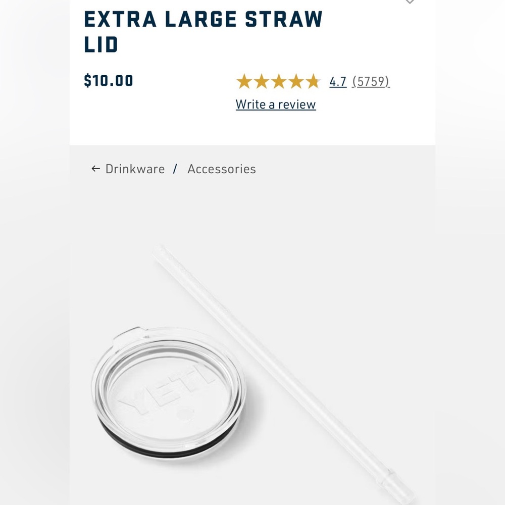 Yeti Clear Twist-On Straw Lid with Clear Straw for rambler new